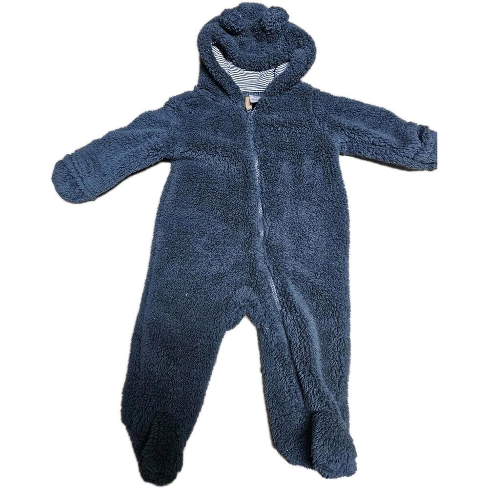 Carter's Super Soft Infant Hooded One Piece Fleece Size 6 Months Baby Boy - Picture 1 of 5